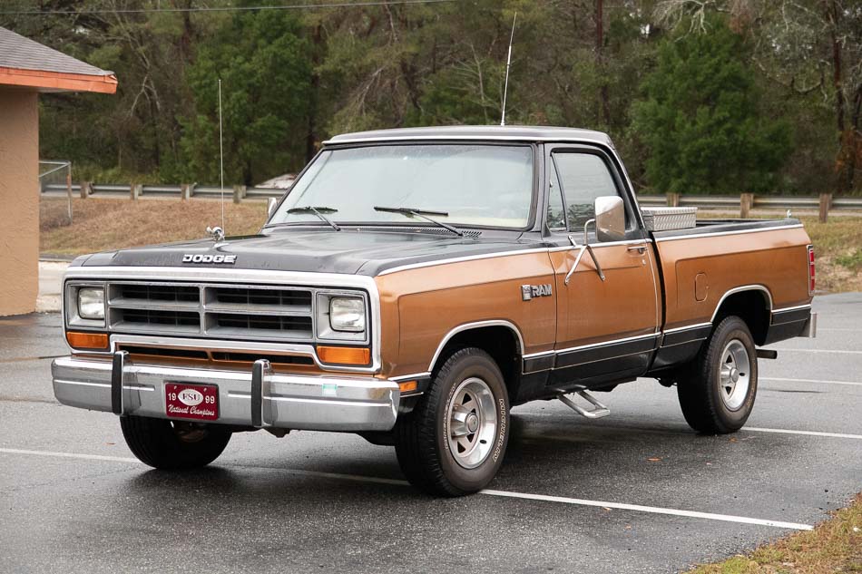 dodge d150 royal se pickup truck 2wd black brown tan